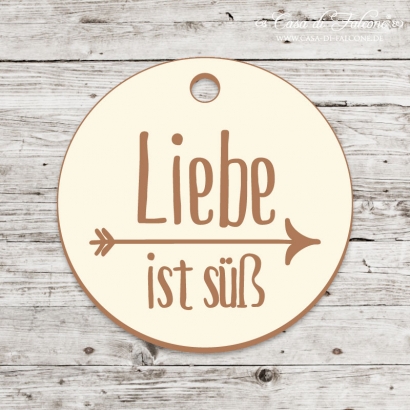 Hochzeit Gastgeschenk Anhnger aus Holz, Liebe ist s Pfeil