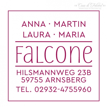 Personalisierter Familienstempel modern