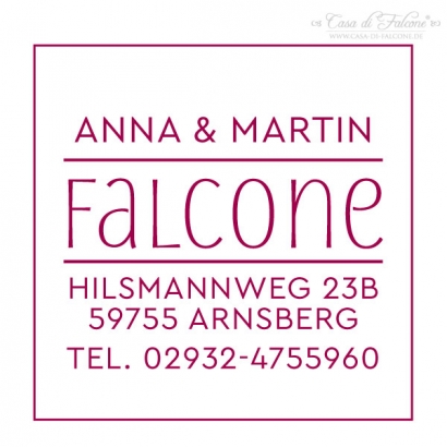 Personalisierter Familienstempel modern