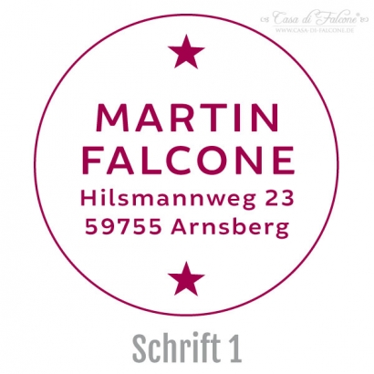 Personalisierter Kinderstempel mit Adresse