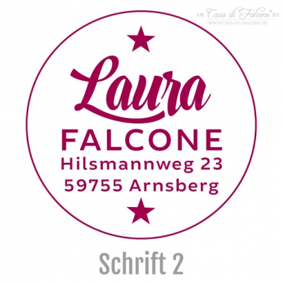 Personalisierter Kinderstempel mit Adresse