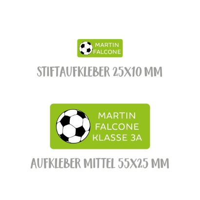 Namensaufkleber Set fr die Schule Fuballer