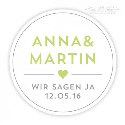 Personalisierte Hochzeit Aufkleber Save the date, modern