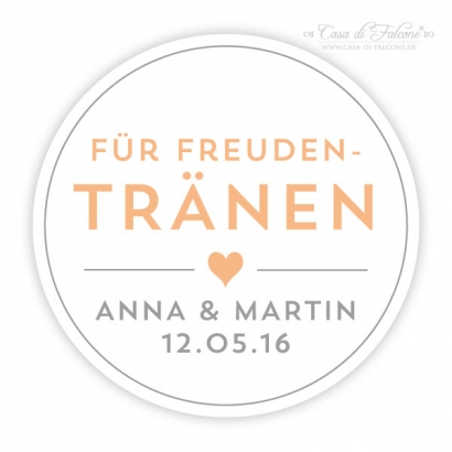 Personalisierte Aufkleber fr die Freudentrnen, modern