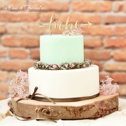 Hochzeit Cake topper Holz Liebe im Pfeil