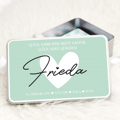 Personalisierte Baby Erinnerungsbox, Herz