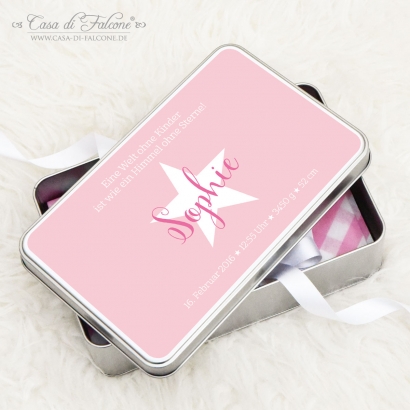 Personalisierte Baby Erinnerungsbox, Stern