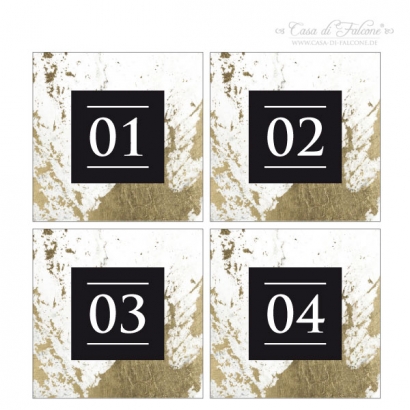 Adventskalender Zahlenaufkleber Marmor & gold