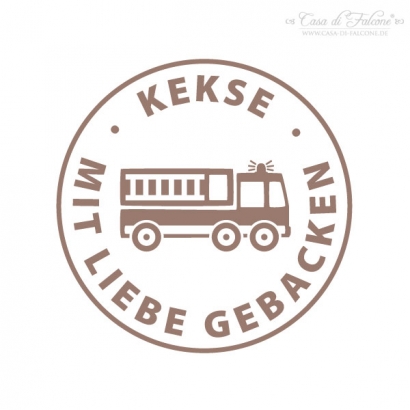 Personalisierter Keksstempel Feuerwehrauto