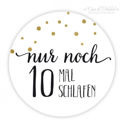 Adventskalender Zahlen Aufkleber Dots gold
