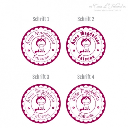 Namensstempel Einhorn II