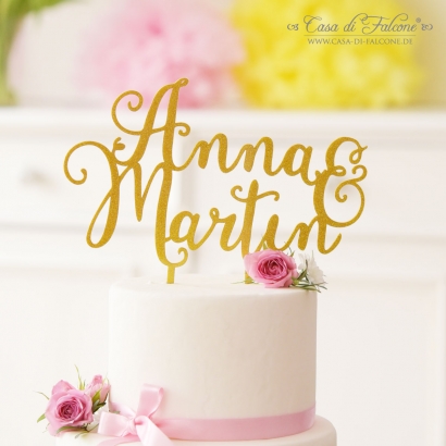 Personalisierter Hochzeit Cake topper Kalligrafie