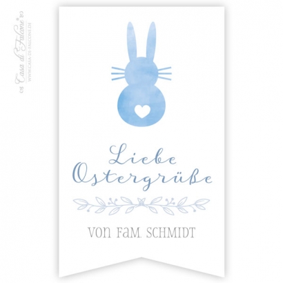 Personalisierte Aufkleber Osterhase II Fhnchen