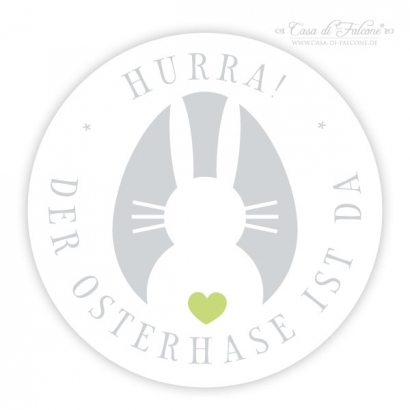 Aufkleber Hurra der Osterhase ist da