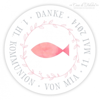 Personalisierter Aufkleber Fisch Aquarell
