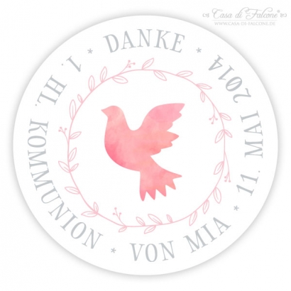 Personalisierter Aufkleber Taube Aquarell