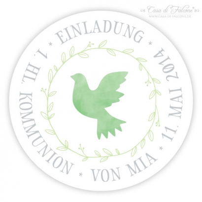 Personalisierter Aufkleber Taube Aquarell