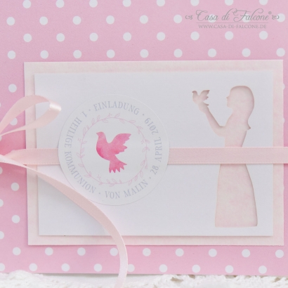 Personalisierter Aufkleber Taube Aquarell