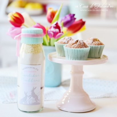 Aufkleber Backmischung Eierlikr-Muffins