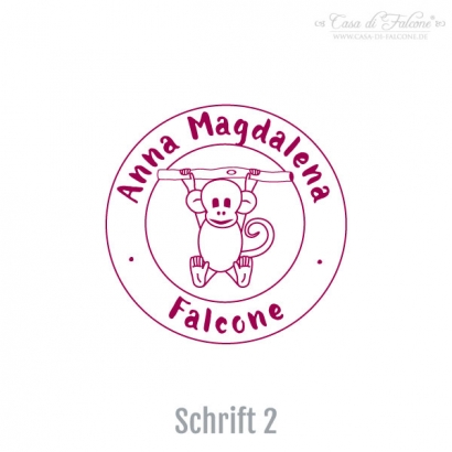 Namensstempel Affe