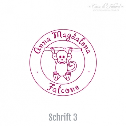 Namensstempel Affe