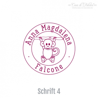Namensstempel Affe