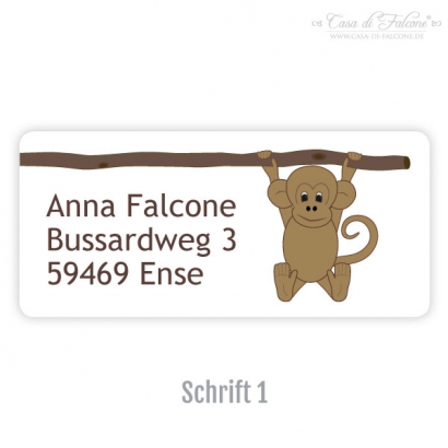 Schulaufkleber Affe eckig