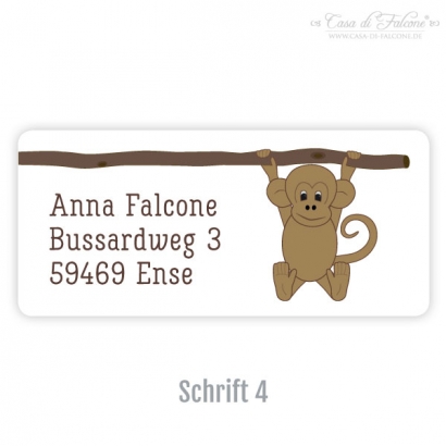 Schulaufkleber Affe eckig
