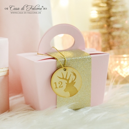 Adventskalenderzahlen aus Holz Hirsch