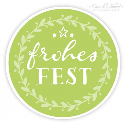 Weihnachtsaufkleber "Frohes Fest" Ranke Grntne