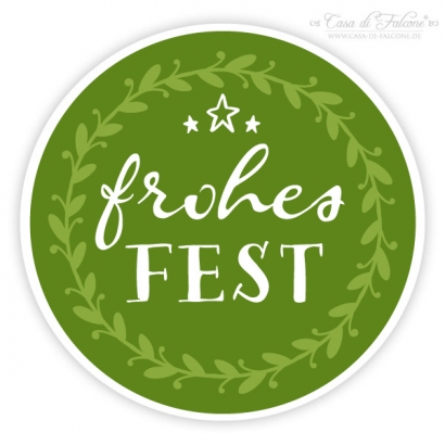 Weihnachtsaufkleber "Frohes Fest" Ranke Grntne