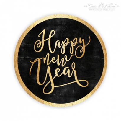 Textaufkleber Happy new Year