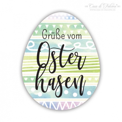 Motivaufkleber Osterei "Gre vom Osterhasen"