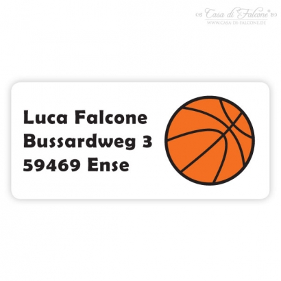 Schulaufkleber Basketball eckig