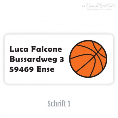 Schulaufkleber Basketball eckig