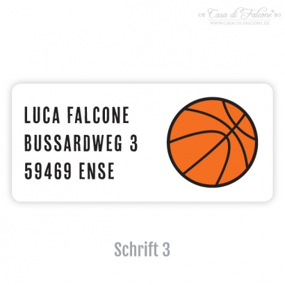 Schulaufkleber Basketball eckig