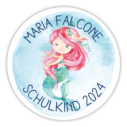 Namensaufkleber fr Schule Meerjungfrau