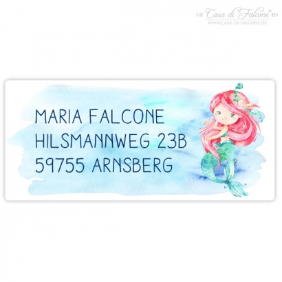Schulaufkleber Meerjungfrau eckig
