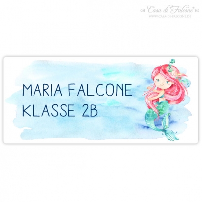 Schulaufkleber Meerjungfrau eckig