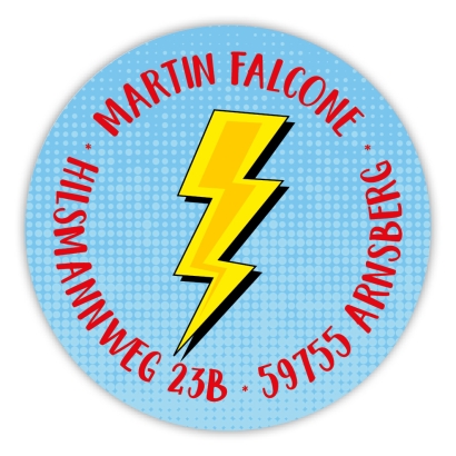 personalisierte Schulaufkleber Superhero