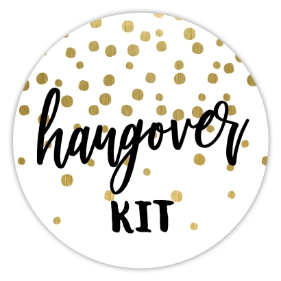 Hochzeitsaufkleber I JGA Aufkleber Hangover Kit Dots gold