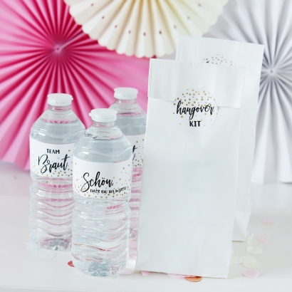 Hochzeitsaufkleber I JGA Aufkleber Hangover Kit Dots gold