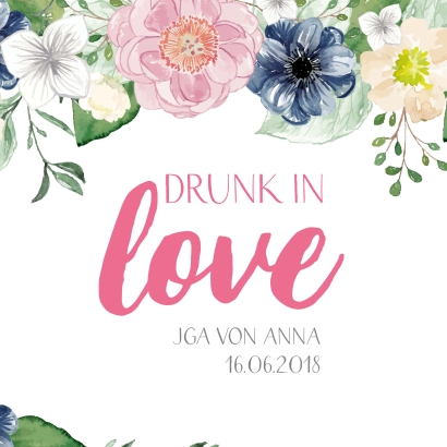 JGA I Hochzeit Banderole fr Prosecco Getrnkedosen, floral