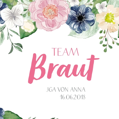 JGA I Hochzeit Banderole fr Prosecco Getrnkedosen, floral
