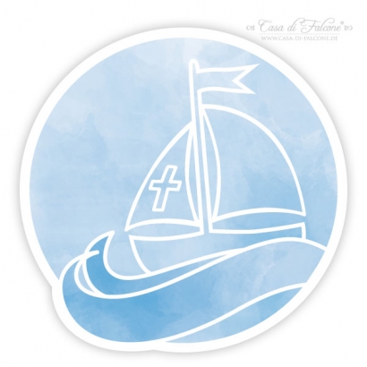 Aufkleber zur Kommunion, Boot