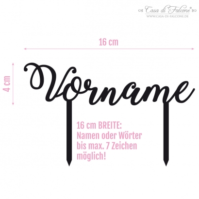 Personalisierter Cake Topper mit Namen, Kalligrafie
