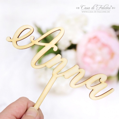 Personalisierter Cake Topper mit Namen, Kalligrafie