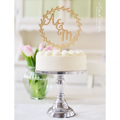 Hochzeit Caketopper mit Namen, Ranke rund