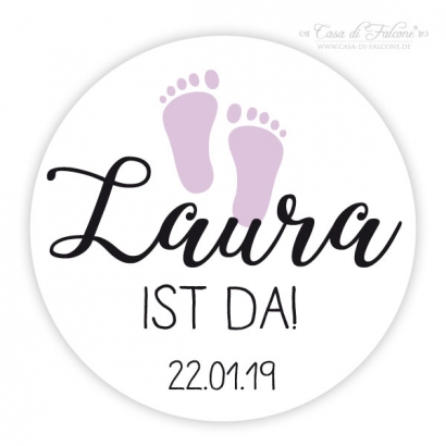 Personalisierte Aufkleber zur Geburt Fsse