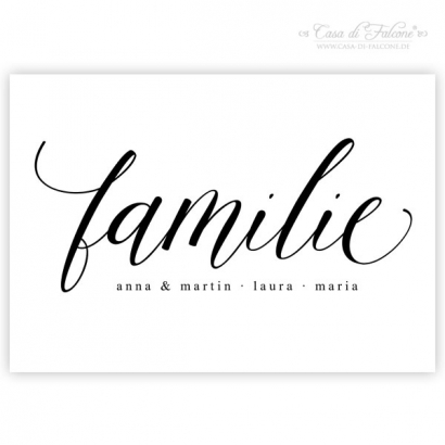 Personalisiertes Poster Familie, Kalligrafie